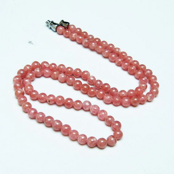 インカローズ ネックレス 菱マンガン鉱 ロードクロサイト necklace インカの薔薇 inca rose 一点物 メ..