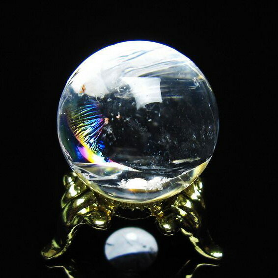 アイリスクォーツ 水晶 丸玉 虹入り 25mm スフィア 球 置物 水晶玉 quartz...