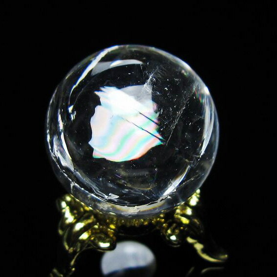 アイリスクォーツ 水晶 丸玉 虹入り 25mm スフィア 球 置物 水晶玉 quartz...