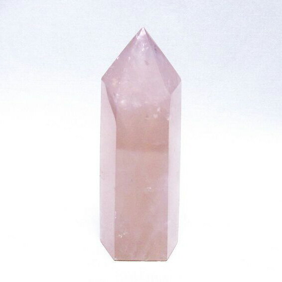ローズクォーツ 六角柱 ばら水晶 ポイント 置物 rose quartz 一点物 152-3413