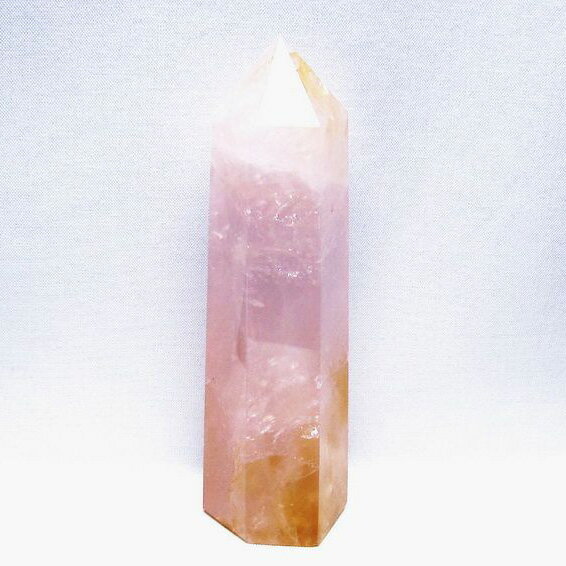 ローズクォーツ 六角柱 ばら水晶 ポイント 置物 rose quartz 一点物 152-3430