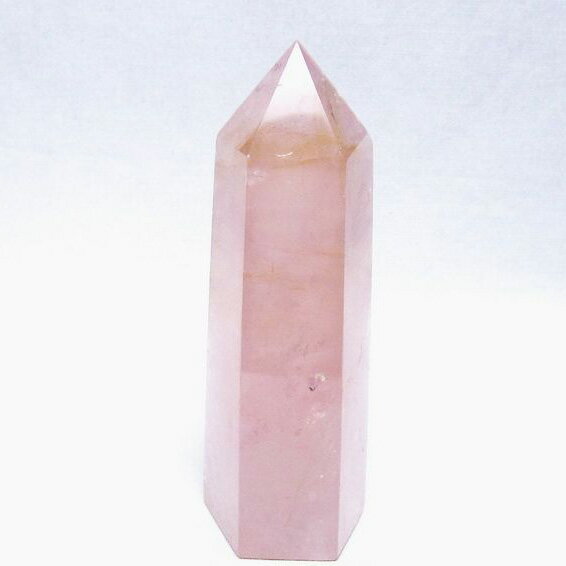 ローズクォーツ 六角柱 ばら水晶 ポイント 置物 rose quartz 一点物 152-3456
