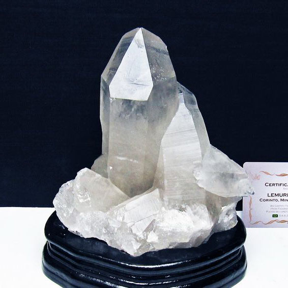 レムリアンシード クリスタル 水晶 クラスター 原石 虹入り 台座付属 ブラ...