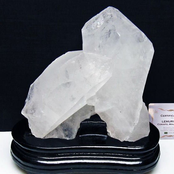 1.6Kg レムリアンシード クリスタル 水晶 クラスター 原石 台座付属 ブラ...