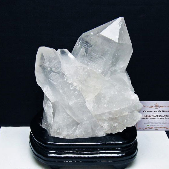 2.3Kg レムリアンシード クリスタル 水晶 クラスター 原石 台座付属 ブラ...
