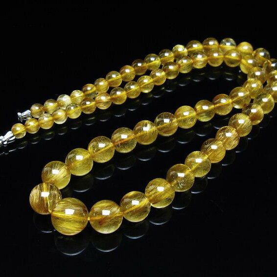 タイチンルチルクォーツ ネックレス ルチレイテッドクォーツ 一点物 送料無料 199-380