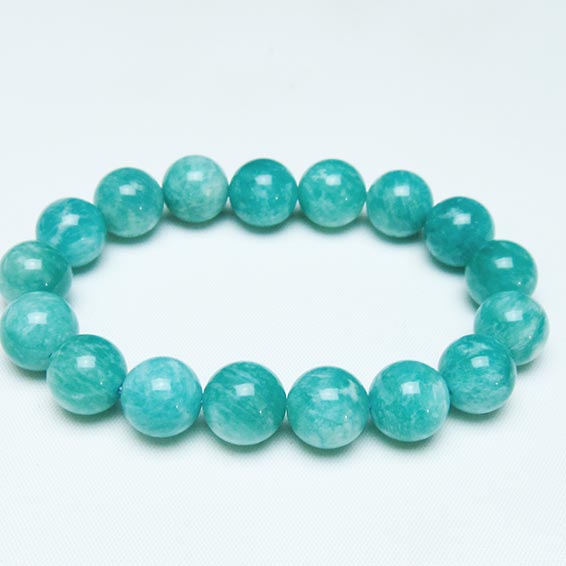 アマゾナイト ブレスレット 12mm アマゾンジェイド ブレス amazonstone てんが石 amazonite bracelet アマゾンストーン 一点物 メール便可 [M便 1/10] 111-47774