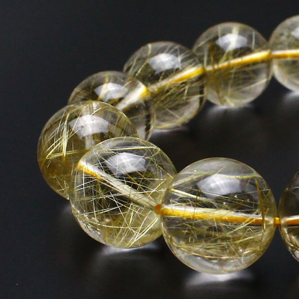 タイチンルチル ブレスレット 16.5mm ルチルクォーツ ブレス rutilelated quartz bracelet ルチレイテッドクォーツ メンズ レデ...