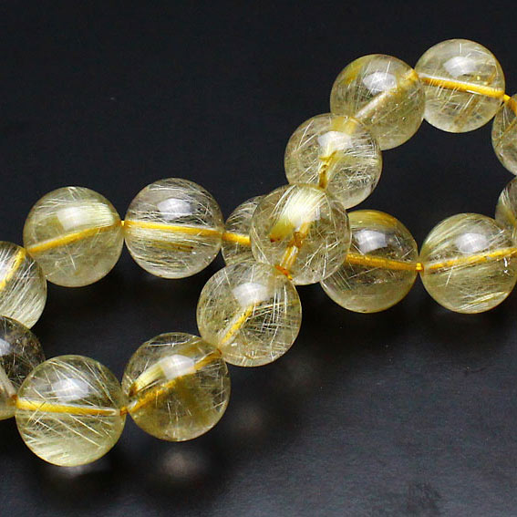 楽天天然石・パワーストーンの東昇タイチンルチル ブレスレット 13mm bracelet ブレス rutilelated quartz ルチルクォーツ ルチレイテッドクォーツ メンズ レディース 一点物 送料無料 211-3366