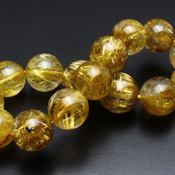 楽天天然石・パワーストーンの東昇タイチンルチル ブレスレット 15～16.5mm rutilelated quartz ルチルクォーツ ブレス bracelet ルチレイテッドクォーツ メンズ レディース 一点物 送料無料 211-3372