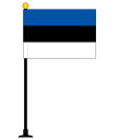 TOSPA エストニア 国旗 ミニフラッグ 旗サイズ10.5×15.7cm テトロンスエード製 ポール27cm 吸盤のセット 日本製 世界の国旗シリーズ