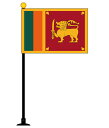 TOSPA スリランカ 国旗 ミニフラッグ 旗サイズ10.5×15.7cm テトロンスエード製 ポール27cm 吸盤のセット 日本製 世界の国旗シリーズ