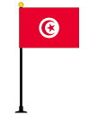 チュニジア 国旗 ミニフラッグ 旗サイズ10.5×15.7cm テトロンスエード製 ポール27cm 吸盤のセット 日本製 世界の国旗シリーズ