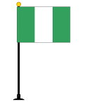 TOSPA ナイジェリア 国旗 ミニフラッグ 旗サイズ10.5×15.7cm テトロンスエード製 ポール27cm 吸盤のセット 日本製 世界の国旗シリーズ