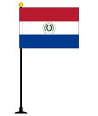 TOSPA パラグアイ 国旗 ミニフラッグ 旗サイズ10.5×15.7cm テトロンスエード製 ポール27cm 吸盤のセット 日本製 世界の国旗シリーズ