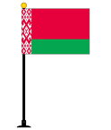 TOSPA ベラルーシ 国旗 ミニフラッグ 旗サイズ10.5×15.7cm テトロンスエード製 ポール27cm 吸盤のセット 日本製 世界の国旗シリーズ