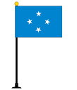 ミクロネシア 国旗 ミニフラッグ 旗サイズ10.5×15.7cm テトロンスエード製 ポール27cm 吸盤のセット 日本製 世界の国旗シリーズ