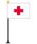 赤十字 旗 ミニフラッグ 旗サイズ10.5×15.7cm テトロンスエード製 ポール27cm 吸盤のセット 日本製 世界の国旗シリーズ