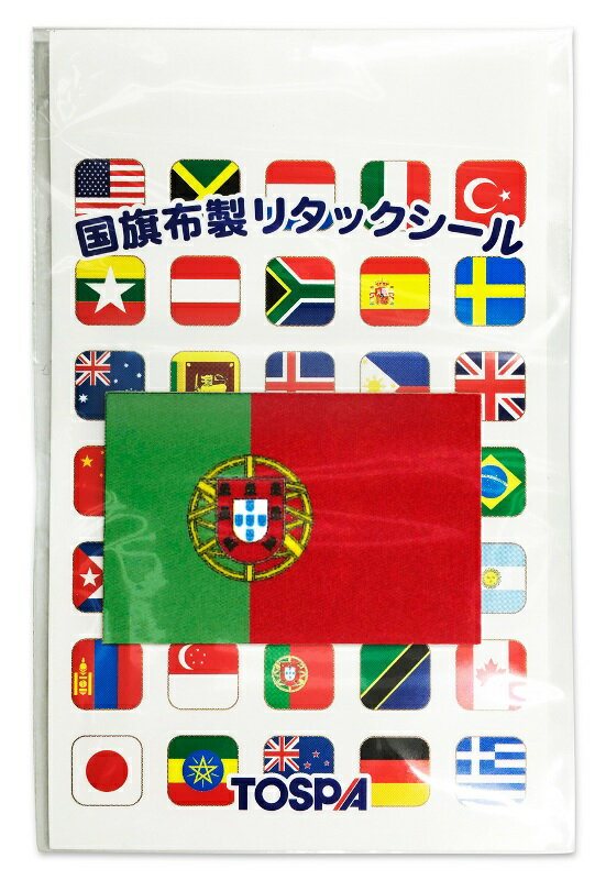 TOSPA 世界の国旗柄 シール ステッカー ポルトガル国旗柄【28×42mm マイクロファイバー製】