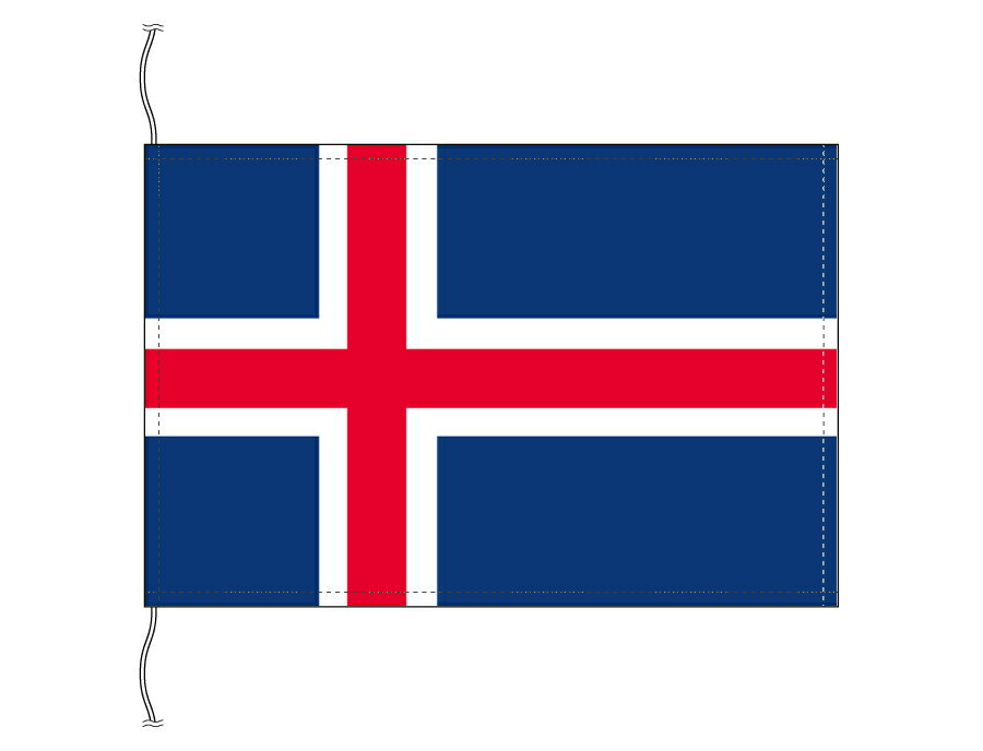 TOSPA 【訳あり】 アイスランド 国旗 ミニ手旗サイズ 16×24cm アクリル製 ポール別売り