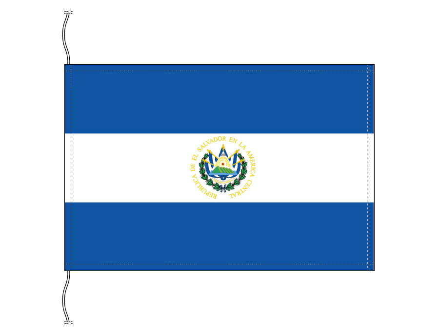 TOSPA エルサルバドル 国旗 卓上旗 旗サイズ16×24cm テトロントロマット製 日本製 世界の国旗シリーズ