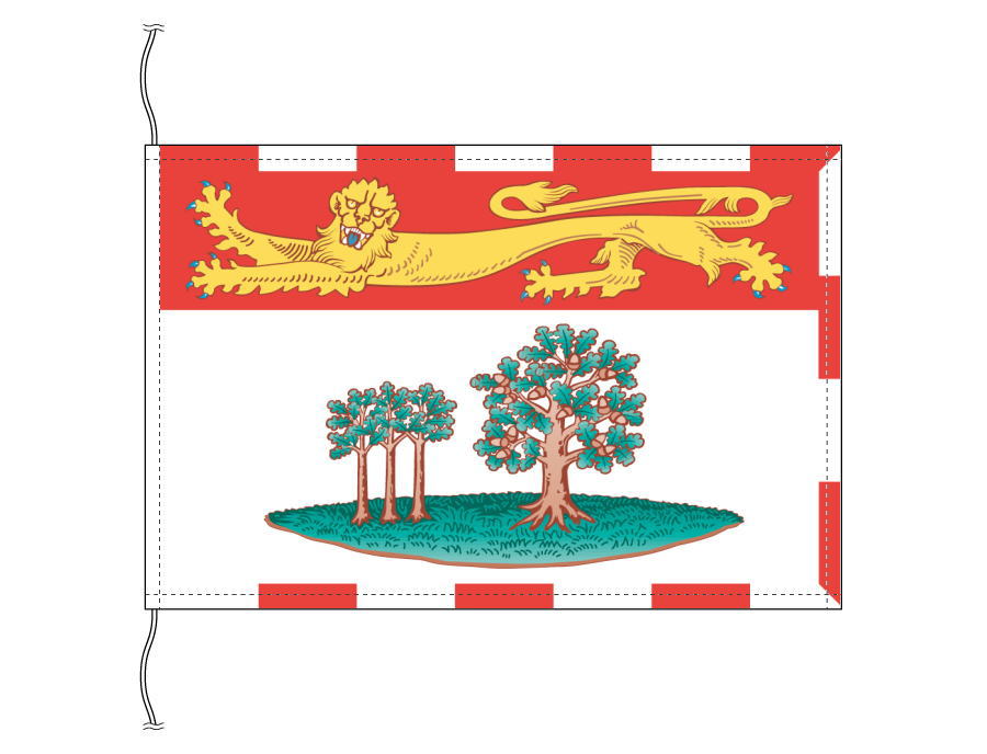 TOSPA プリンスエドワード州の旗 カナダの州旗 卓上旗 旗サイズ16×24cm テトロントロマット製 日本製 世界各国の州旗シリーズ