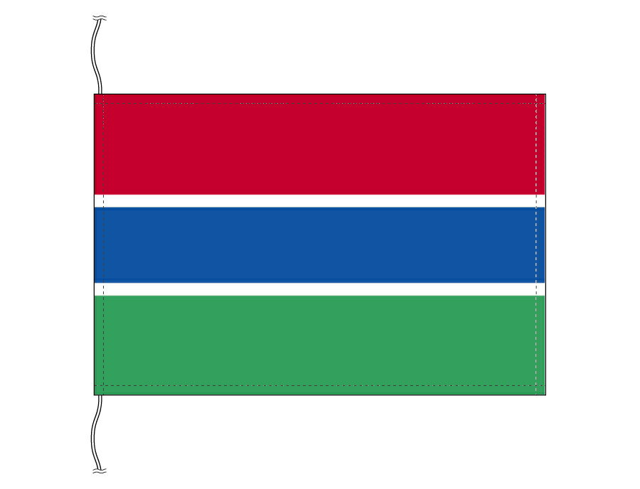 TOSPA ガンビア 国旗 卓上旗 旗サイズ16×24cm テトロントロマット製 日本製 世界の国旗シリーズ