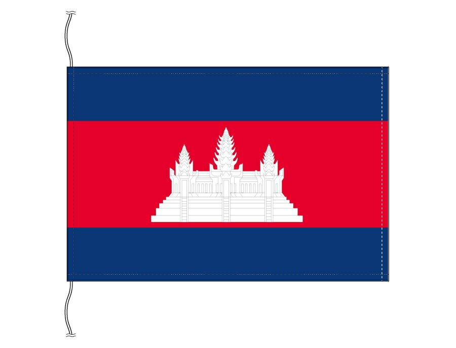 TOSPA カンボジア 国旗 卓上旗 旗サイズ16×24cm テトロントロマット製 日本製 世界の国旗シリーズ
