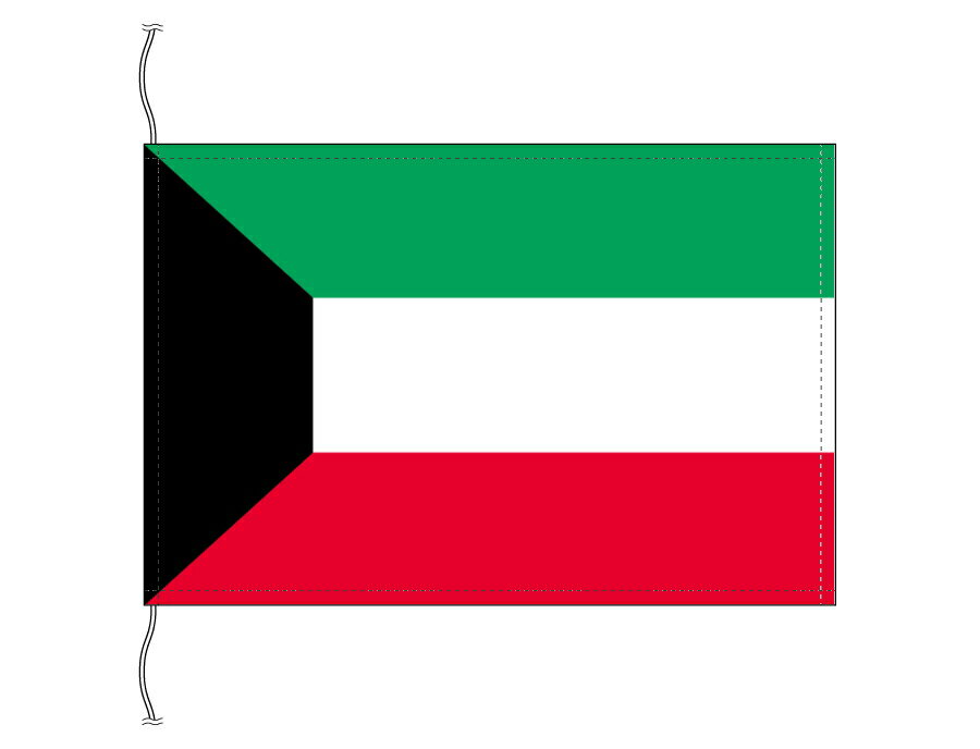 TOSPA クウェート 国旗 卓上旗 旗サイズ16×24cm テトロントロマット製 日本製 世界の国旗シリーズ