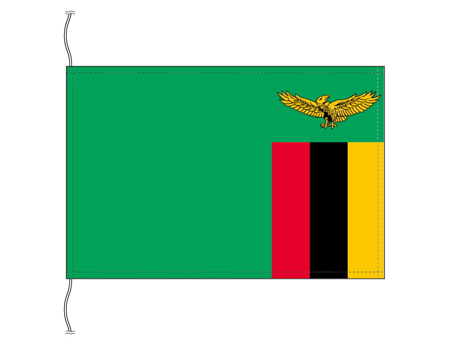 ザンビア 国旗 卓上旗[旗サイズ：16×24cm アクリル生地]