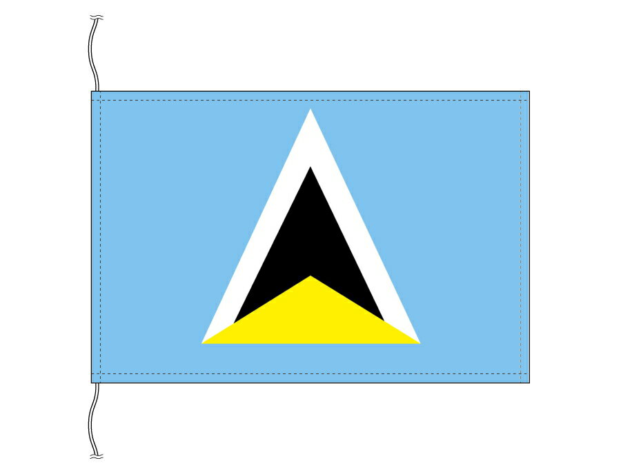 TOSPA セントルシア 国旗 卓上旗 旗サイズ16×24cm テトロントロマット製 日本製 世界の国旗シリーズ