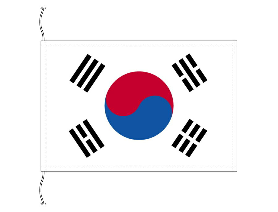 TOSPA 大韓民国 韓国 国旗 卓上旗 旗サイズ16×24cm テトロントロマット製 日本製 世界の国旗シリーズ