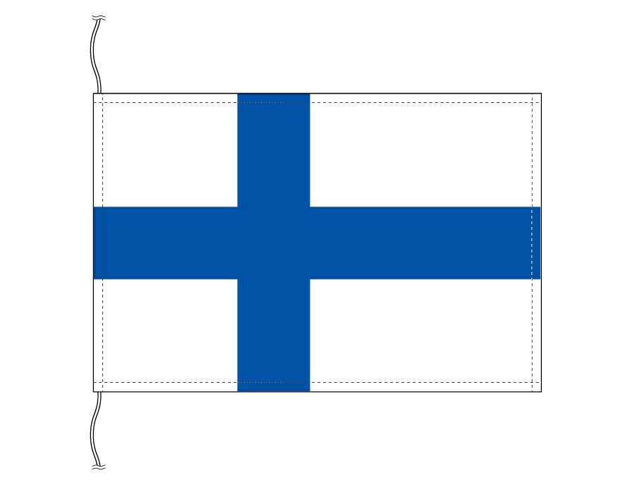 TOSPA フィンランド 国旗 卓上旗 旗サイズ16×24cm テトロントロマット製 日本製 世界の国旗シリーズ