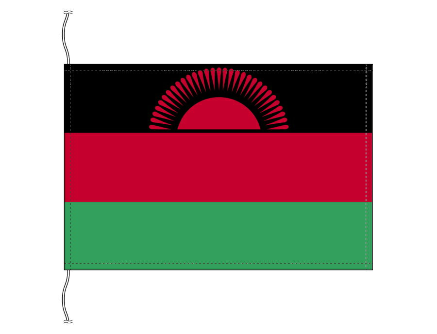 TOSPA マラウイ 国旗 卓上旗 旗サイズ16×24cm テトロントロマット製 日本製 世界の国旗シリーズ