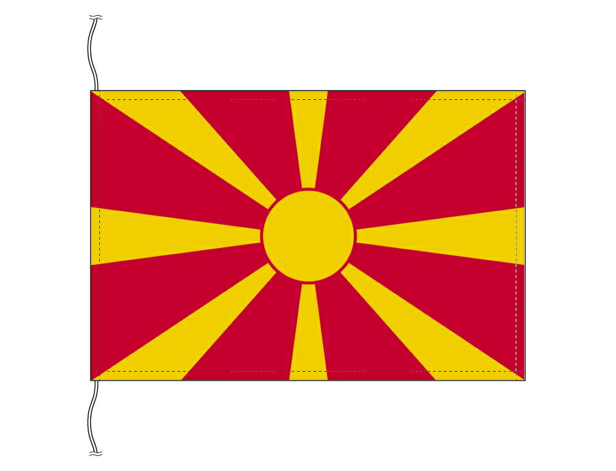 TOSPA 北マケドニア 国旗 卓上旗 旗サイズ16×24cm テトロントロマット製 日本製 世界の国旗シリーズ