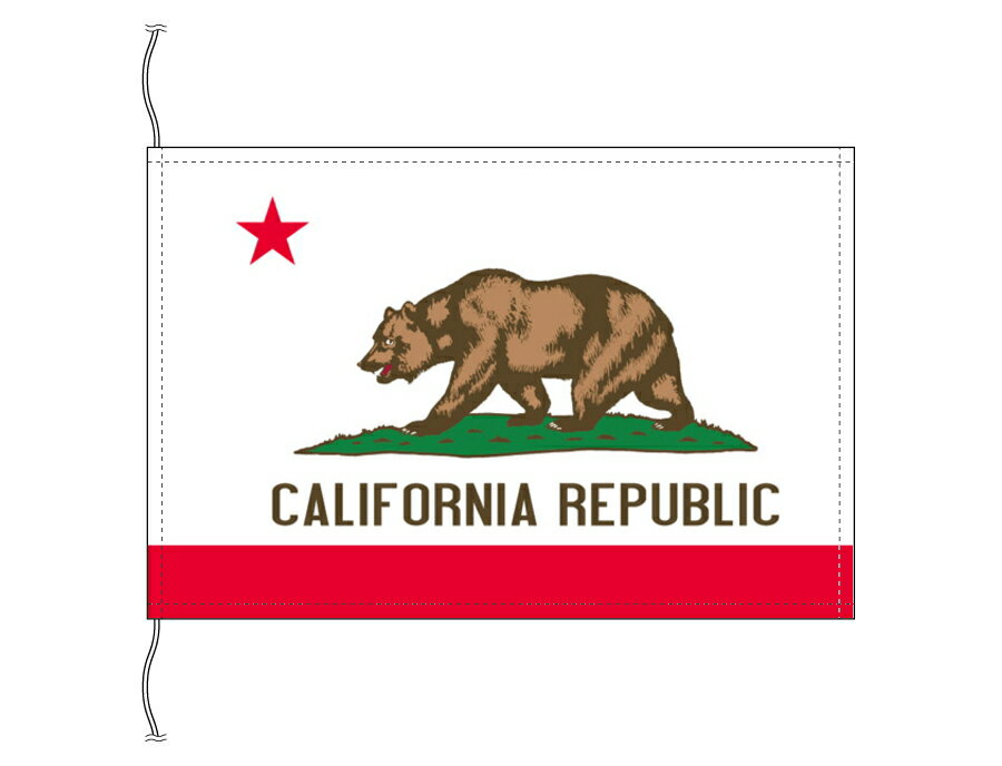 TOSPA カリフォルニア州旗 卓上旗[アメリカ合衆国の州旗 16×24cm 高級テトロン製]