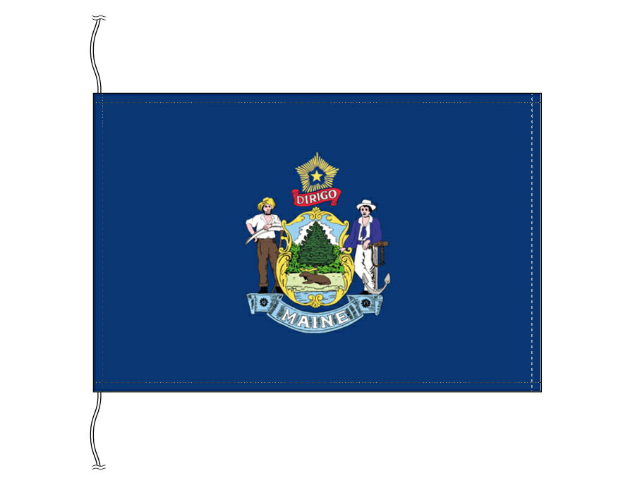 TOSPA メイン州旗 卓上旗[アメリカ合衆国の州旗 16×24cm 高級テトロン製]