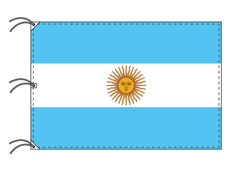 TOSPA アルゼンチン 国旗 180×270cm テトロン製 日本製 世界の国旗シリーズ