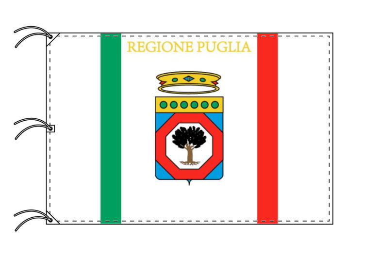 TOSPA イタリア 州旗 プッリャ州（140×210cm 高級テトロン製 日本製）