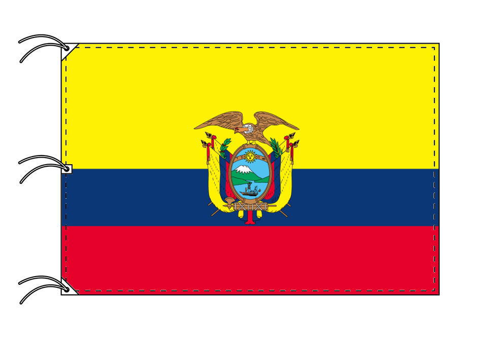 TOSPA エクアドル 国旗 180×270cm テトロン製 日本製 世界の国旗シリーズ