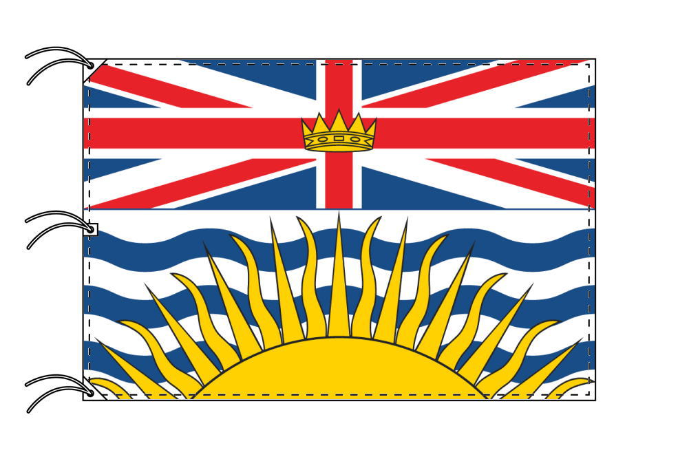 TOSPA ブリティッシュコロンビア州の旗 カナダの州旗 140×210cm テトロン製 日本製 世界各国の州旗シリーズ