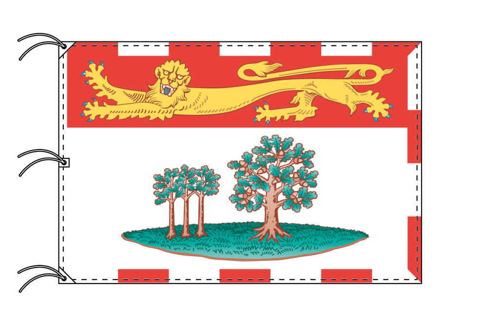 TOSPA プリンスエドワード州の旗 カナダの州旗 140×210cm テトロン製 日本製 世界各国の州旗シリーズ