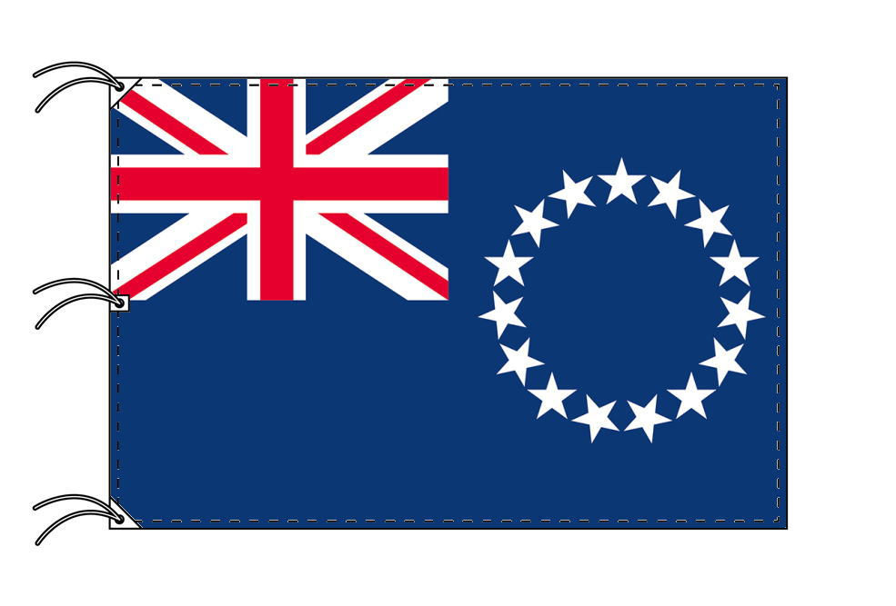 TOSPA クック諸島 国旗 140×210cm テトロン製 日本製 世界の国旗シリーズ