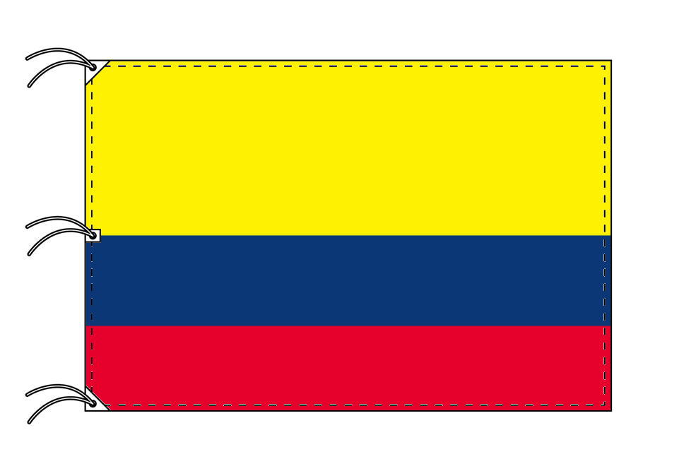 TOSPA コロンビア 国旗 180×270cm テトロン製 日本製 世界の国旗シリーズ