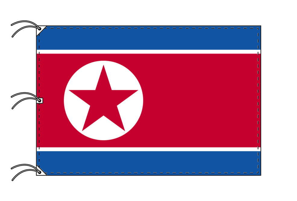 TOSPA 朝鮮民主主義人民共和国 北朝鮮 国旗 140×210cm テトロン製 日本製 世界の国旗シリーズ