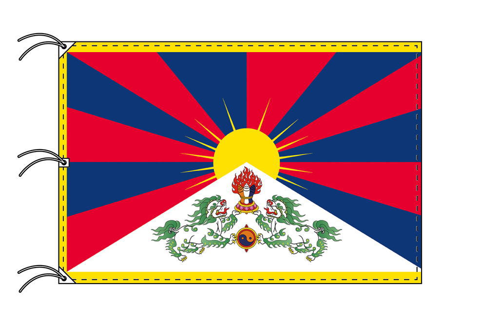 TOSPA チベット 自治区 旗 140×210cm テトロン製 日本製 世界の国旗シリーズ 1