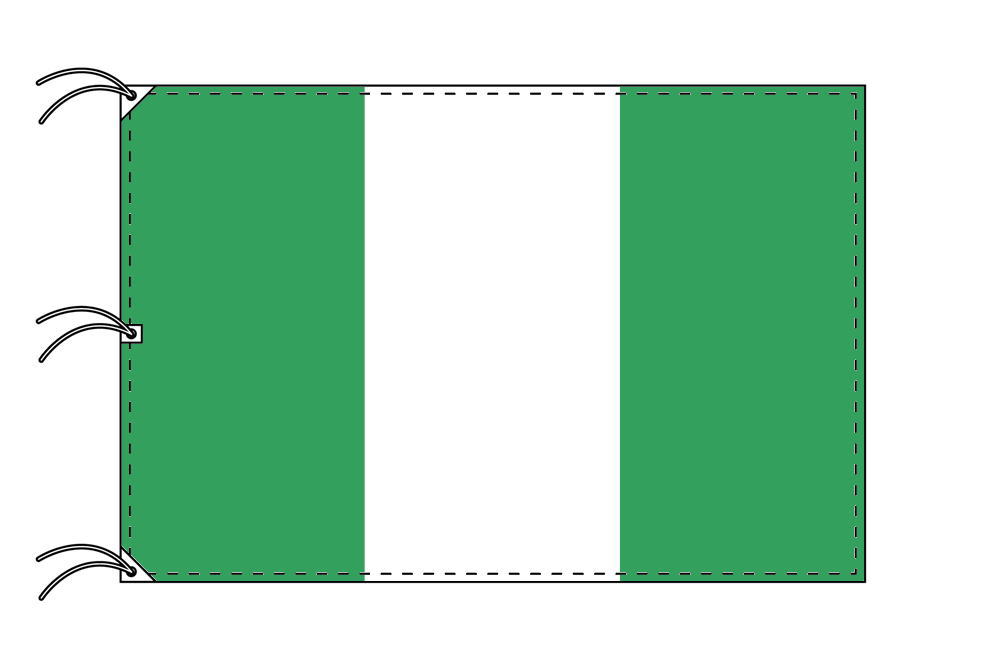 TOSPA ナイジェリア 国旗 200×300cm テトロン製 日本製 世界の国旗シリーズ