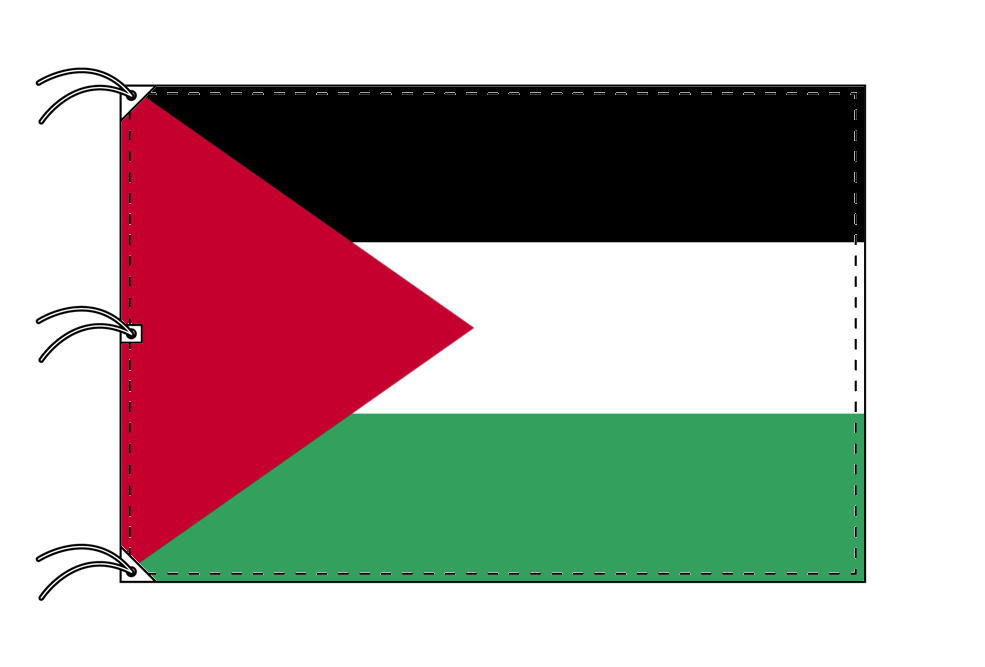 TOSPA パレスチナ 国旗 140×210cm テトロン製 日本製 世界の国旗シリーズ