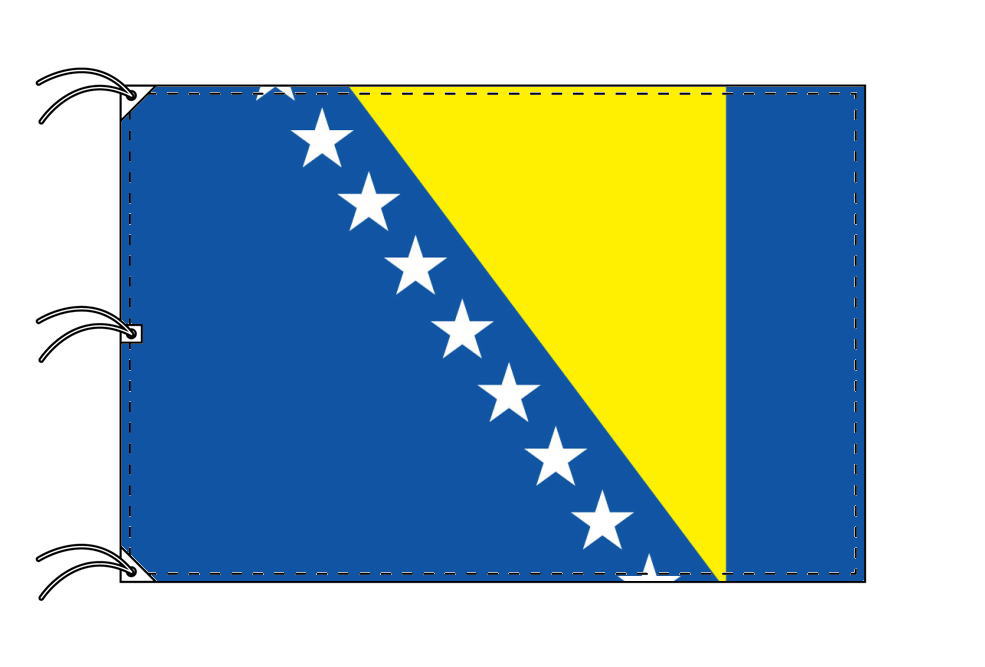 TOSPA ボスニア ヘルツェゴビナ 国旗 140×210cm テトロン製 日本製 世界の国旗シリーズ
