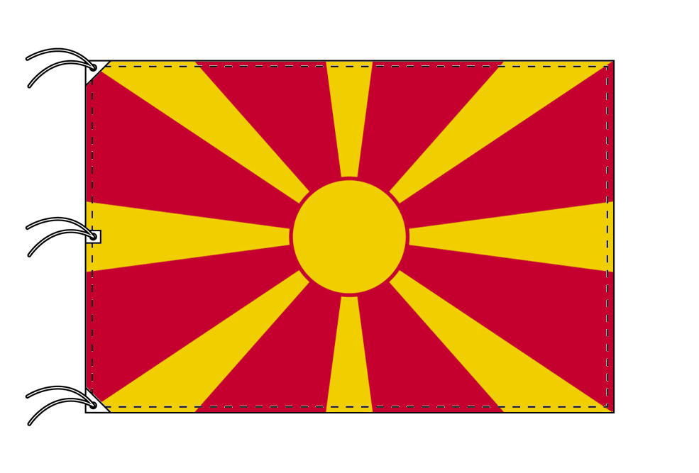 TOSPA 北マケドニア 国旗 180×270cm テトロン製 日本製 世界の国旗シリーズ
